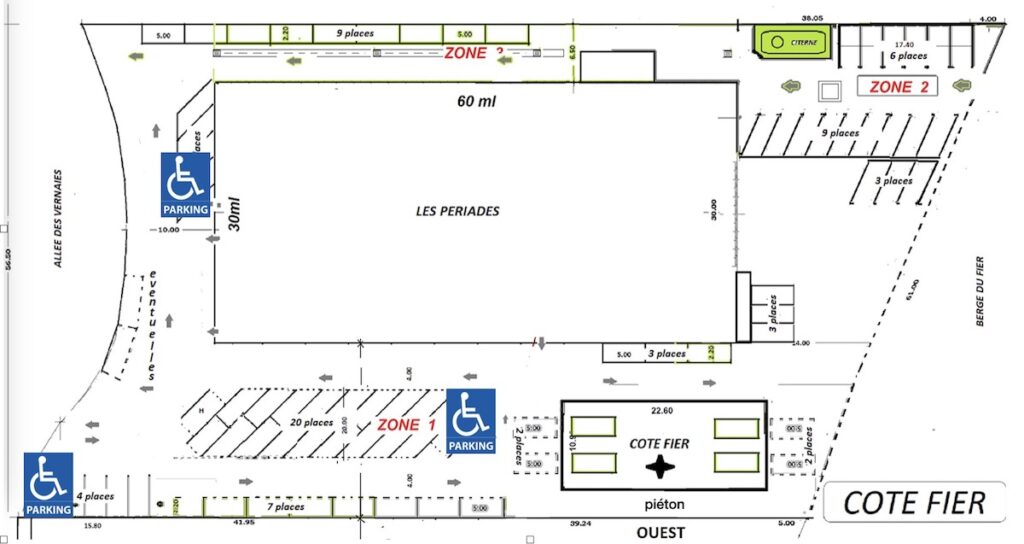 Plan parking Les Périades